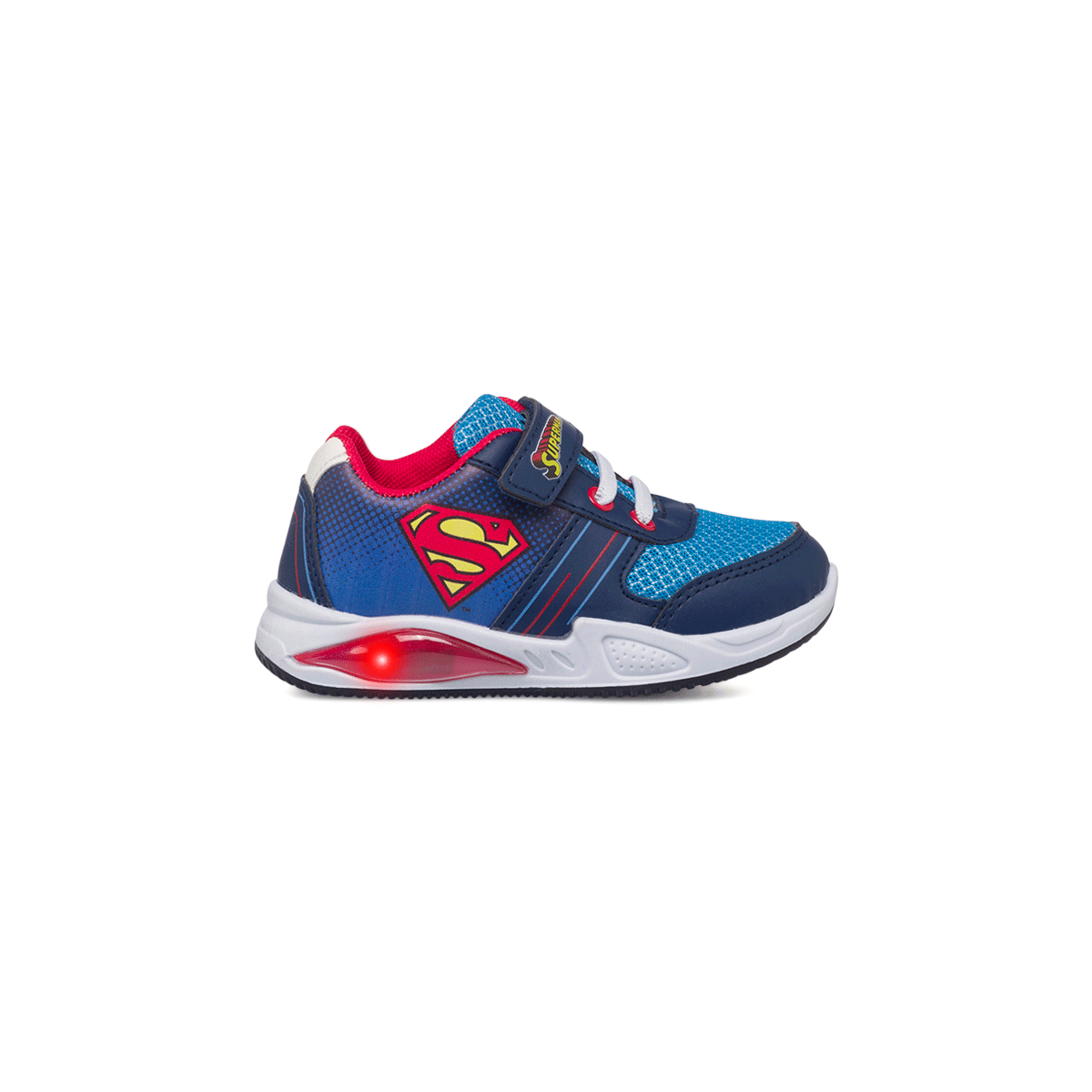 Sneakers primi passi blu da bambino con luci Superman, Scarpe Bambini, SKU s333500083, Immagine 0